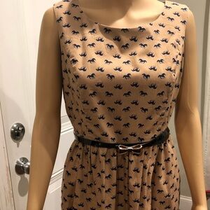 Cute Pony Print Cotton Dress